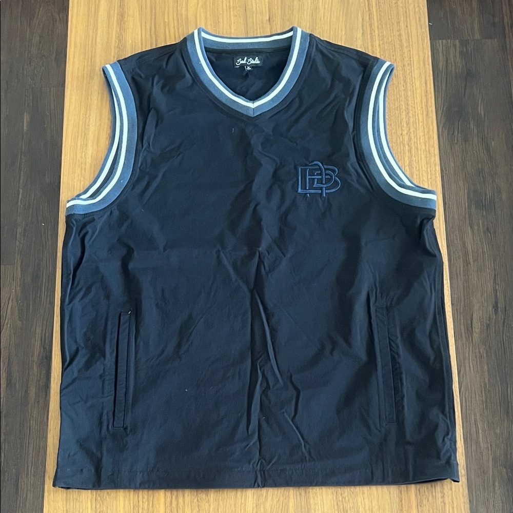 Bad Birdie Navy Blue Sleeveless Golf Vest with Light Blue Trim